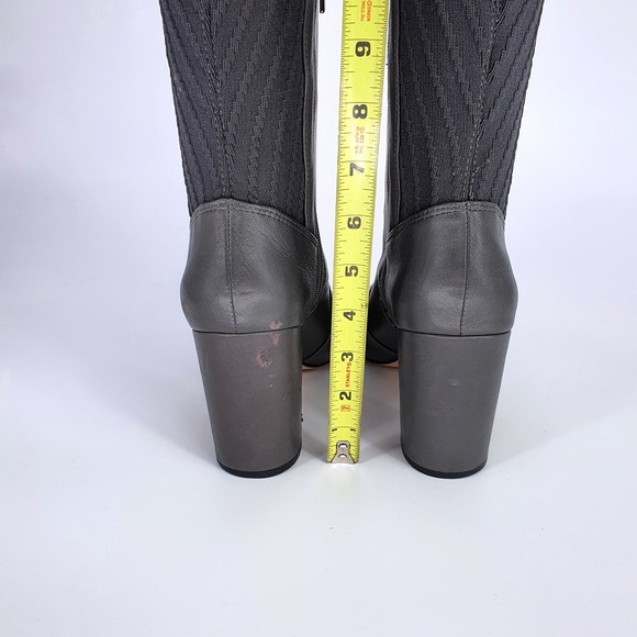 $240 Vince Camuto Majestie Over The Knee Boots Leather Knit Gray 9M Minimalist - Picture 11 of 13